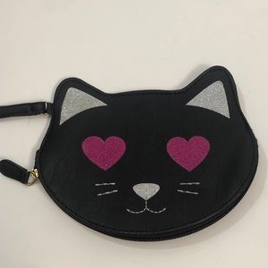 Women’s Betsey Johnson Luv Betsey Black Cat Wristlet Clutch Pouch